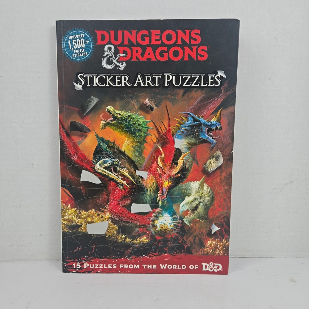 Dungeons & Dragons Sticker Art Puzzles Book 15 Puzzles 1500+ Stickers D&D UNUSED